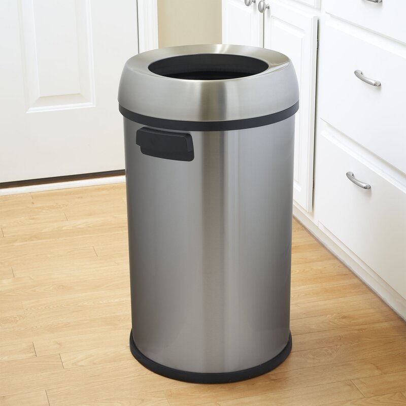 Stainless Steel 17 Gallon Open Trash Can 